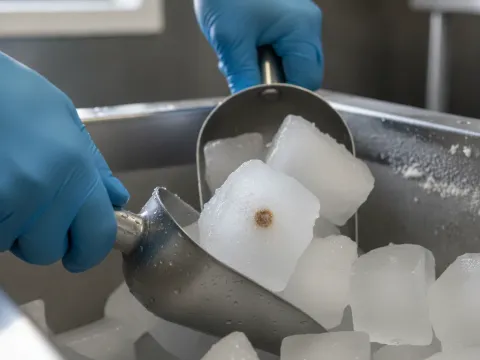 Cloudy misshapen ice cubes signal ice machine repair need in Aubrey
