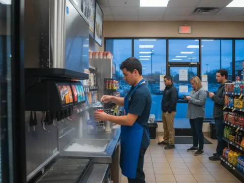 Aubrey convenience store relies on working ice machine during evening rush