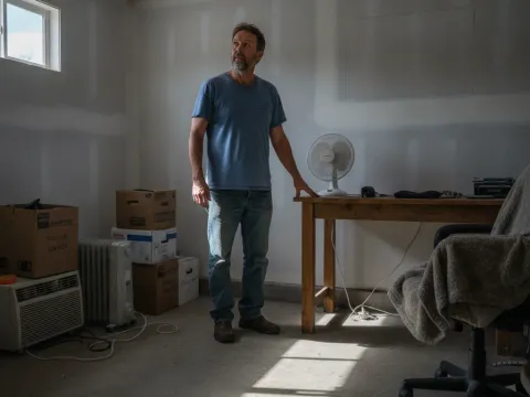 Homeowner in converted garage needing ductless cooling solution in Aubrey
