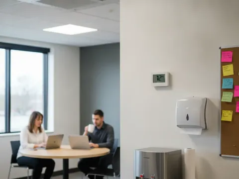 Restored VRF cassette unit cools Aubrey office breakroom after commercial zone repair